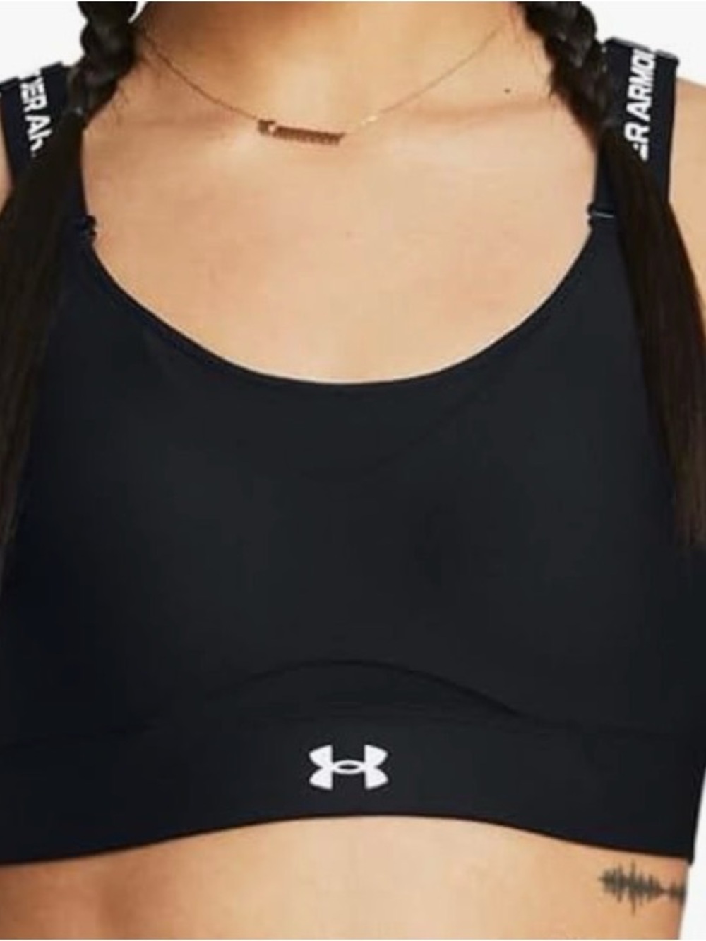 Under Armour Black Logo Seamless Sports Bra